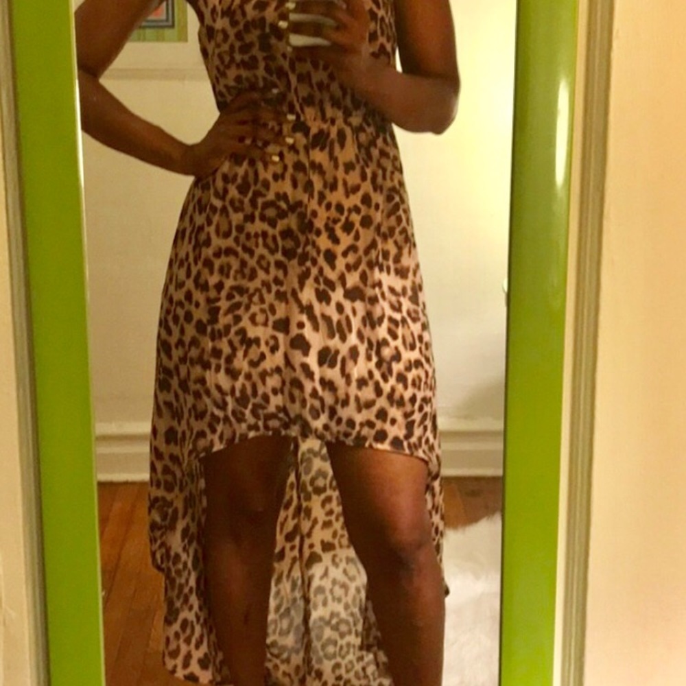 Forever 21 Leopard Print High-Low Dress